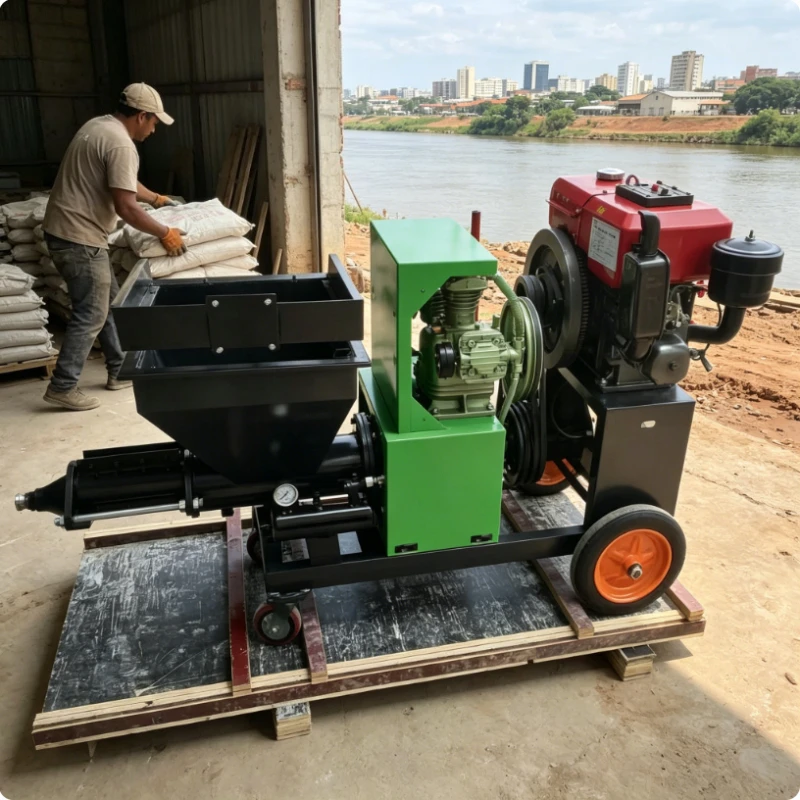 Mortar Spraying Machine Electric Screw Pump Wall Plastering Sprayer For Home Brick Wall Cement Coating Project