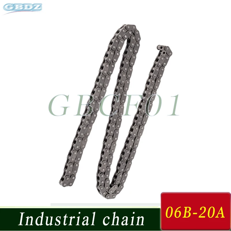 Industrial Roller Chain, Single Double Strand, 06B, 08B, 10A, 12A, 1 Inch Pitch for Engineering Machinery Conveyor, 1Pcs