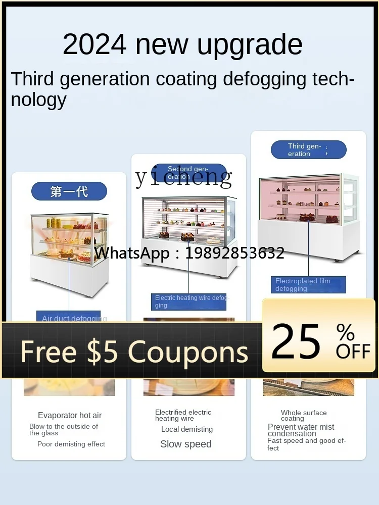 

AA Cake Refrigerated Display Cabinet Commercial Air-Cooled Small Dessert Cake Showcase Fresh Refrigerator