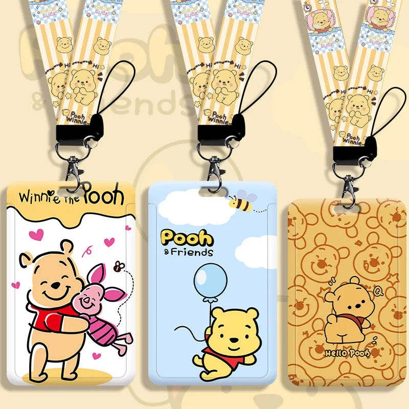 

Disney Winnie The Pooh Card Holder Lanyard Neck Strap For Key ID Card Phone Straps Badge Holder Hanging Rope Cosplay Accessories