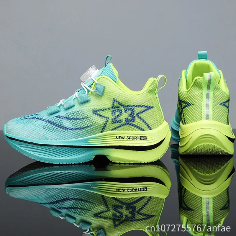 Childrens Sports Shoes Fashion New Knob Buckle Comfortable Exercise Tennis Shoes Breathable Casual Walking Shoes for Boys Girls view 5