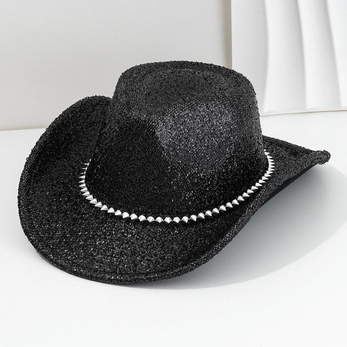 Disco Beach Cowboy Hat Rhinestone Woman for Cowgirl Costume, Top Hats, Rave Festival Accessories view 3