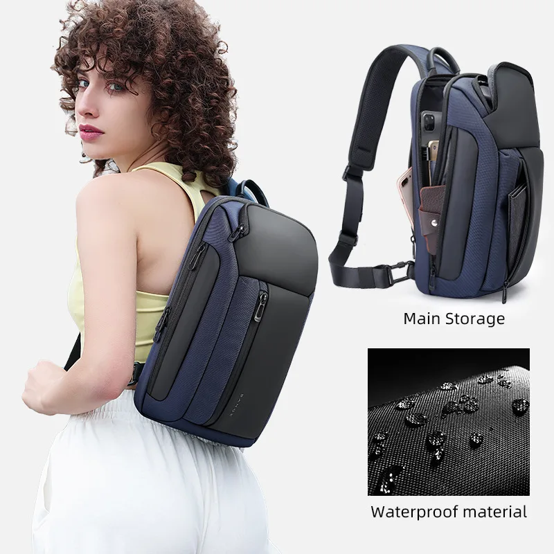 Bange Saco Peito Impermeável, Bolsa Crossbody Masculina, Bolsa de Ombro Lazer, Grande Capacidade, Modelos de Moda Oxford, Novo