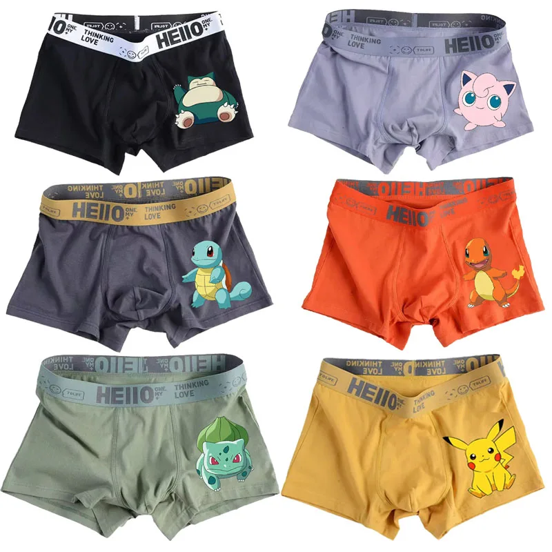 Pokemon Snorlax Charizard Gengar Qikachu Bulbasaur Herren Unterhose Anime Antibakterielle Boxershorts Jungen Shorts Hosen Geschenke