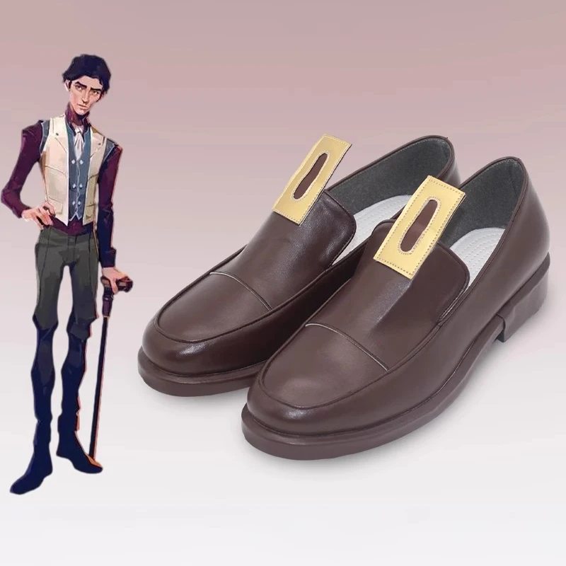 Viktor Cosplay Schuhe Anime Spiel LOL Braune Kunstlederstiefel für Herren
