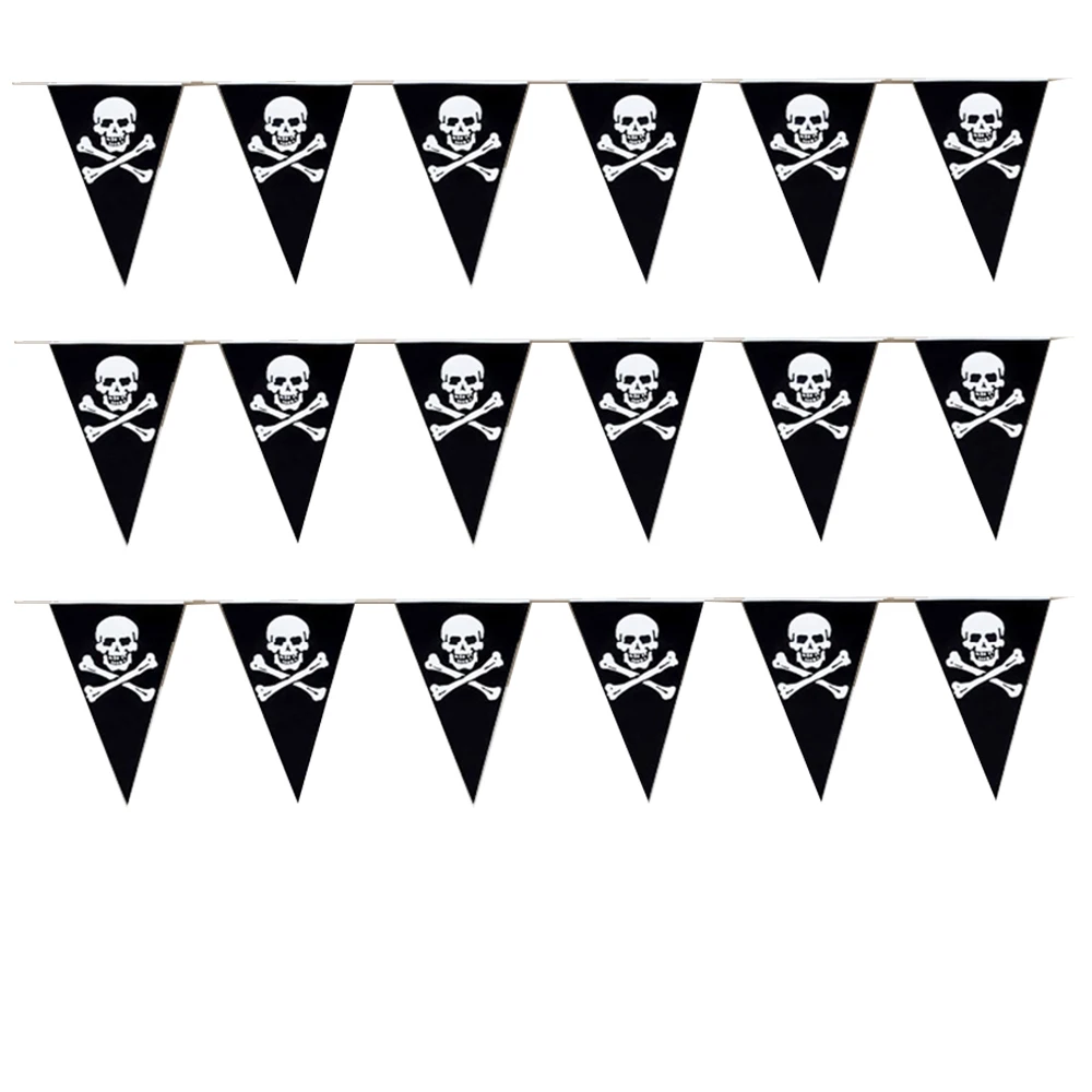 Halloween Skull Triangle Flag Banner Garland Pirate Banner Garland Halloween party Banner decor Pirate Birthday Party Decoration