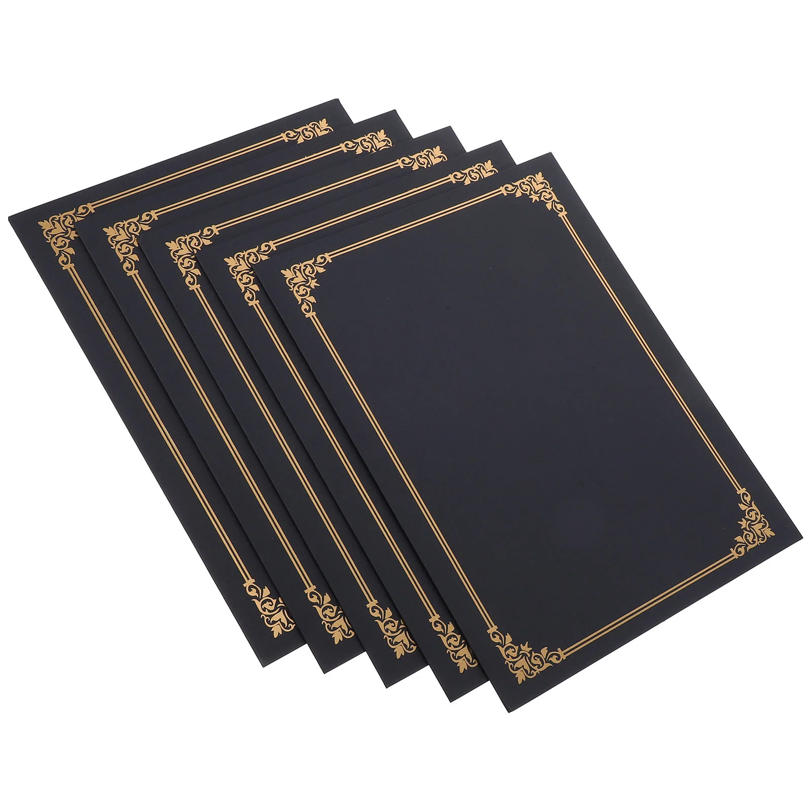 10 PCS Certificate Folder Covers Graduation Diploma Frames Single Sided Holders Paper Black DIY of Commendation Award Sign