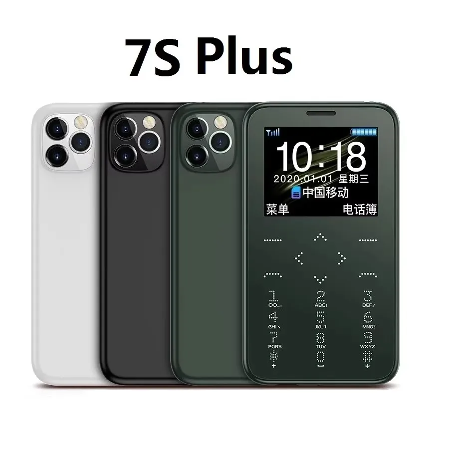 الأصلي 7S + S10P بطاقة صغيرة الهاتف المحمول 2G GSM 400mAh 1.54 ''MTK6261M مقفلة رخيصة الهاتف المحمول دفع زر هاتف صغير الحجم