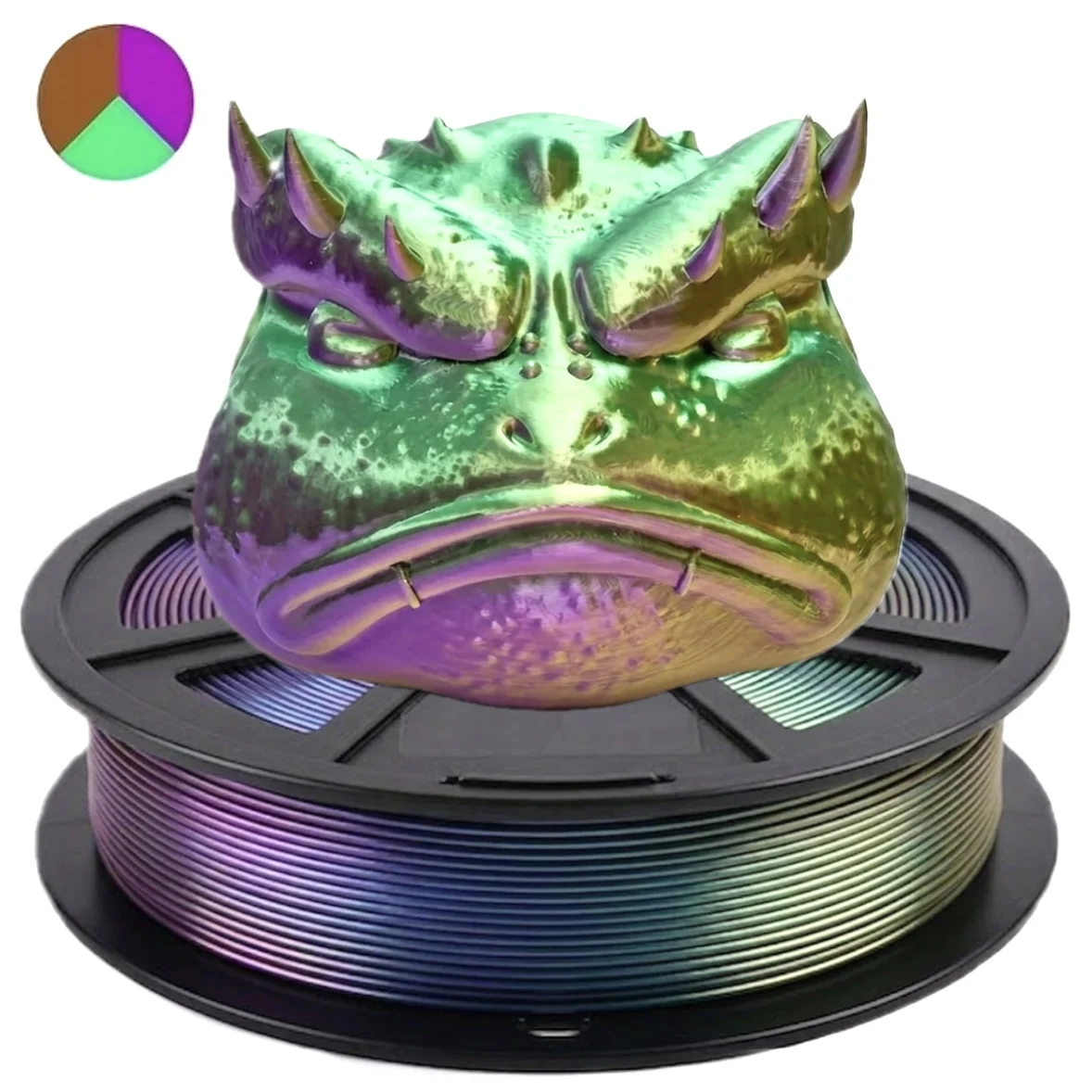 Filament PLA Soie Tricolore 1,75 mm 250 g, Filament PLA Soie Tricolore, Filament PLA Soie Arc-en-ciel, Bobinage Soigné pour Imprimante 3D
