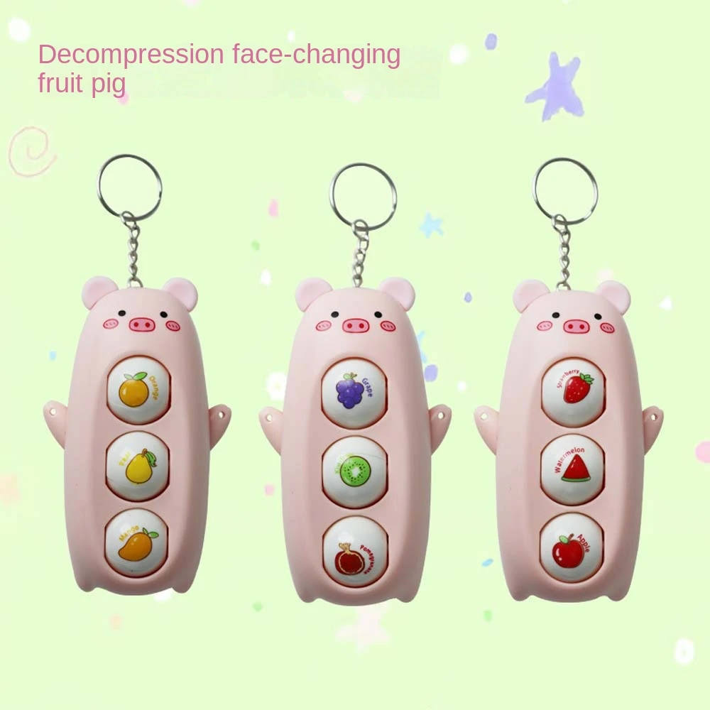 Panda Pig Panda Face Changing Doll Press Decompression Toys Cartoon Animal Face Changing Toy Plastics 3 Facial Cartoon Keychain