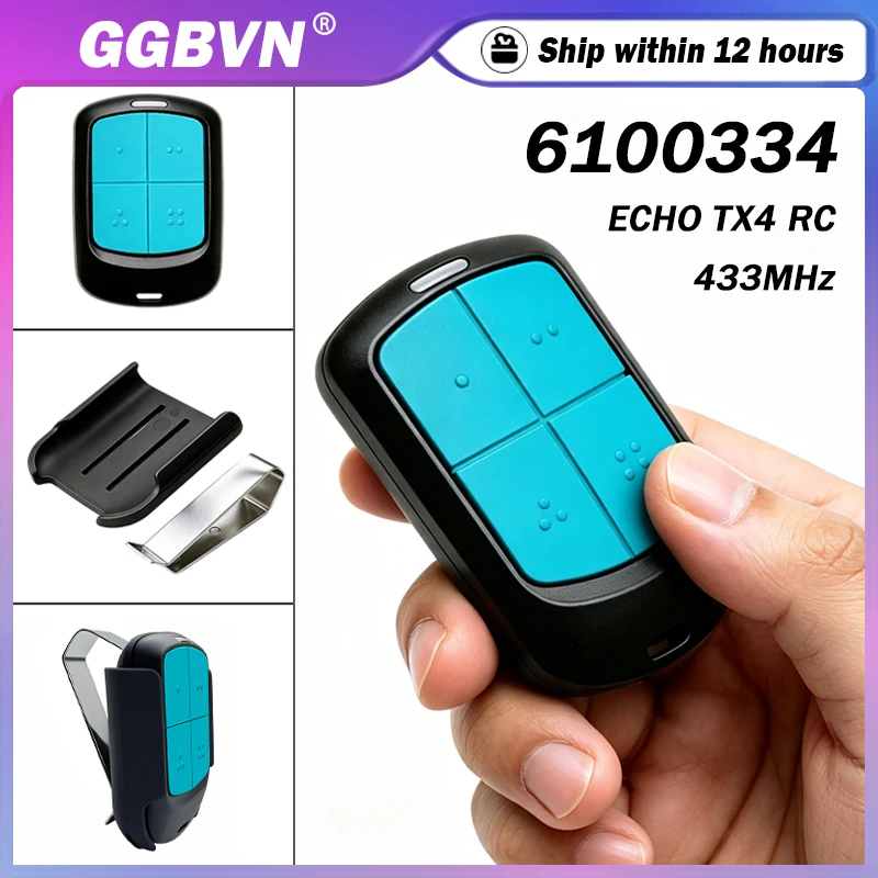 ECHO TX4 RC 6100334 433MHz Electric Gate Control Compatible With BRAVO TX4 / BRAVO TE4433H Garage Door Remote Control