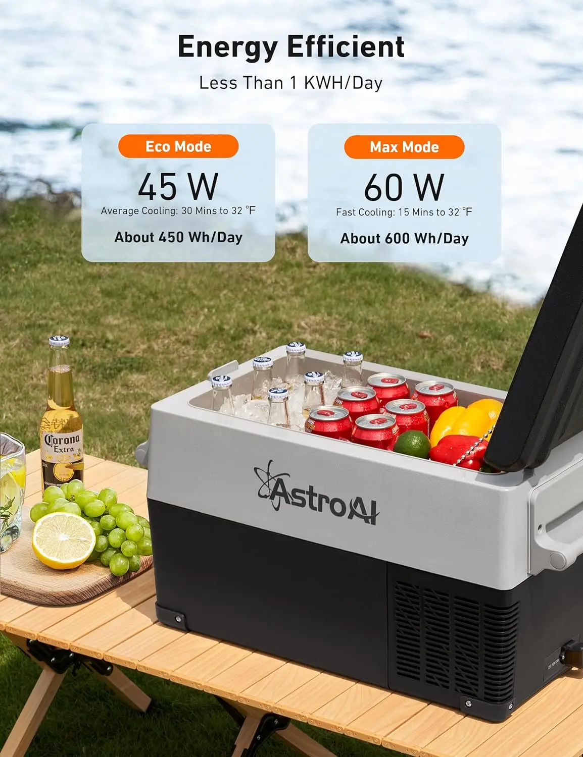 12 Volt Car Refrigerator, 12V Fridge 37 Quart (35L) Electric Cooler -4℉~68℉, Portable Freezer with DC & 110V AC for RV, Truck,