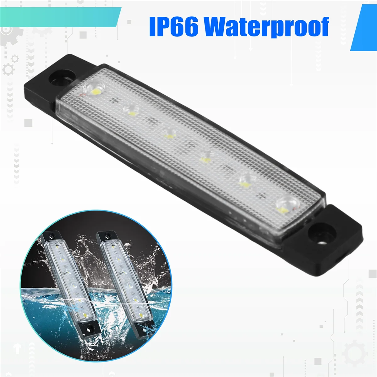 10 Pcs Marine Boat Lights,12V 24V Waterproof Boat Interior Navigation Strip Light Deck Transom Step Cockpit Lighting,E HOT