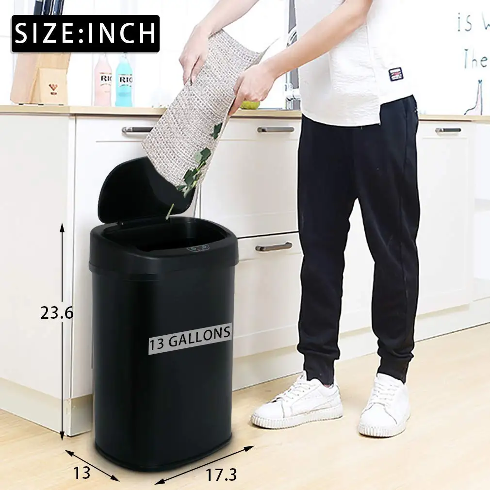 Kitchen Trash Can for Bathroom Bedroom Home Office Automatic Touch Free High-Capacity Garbage Can