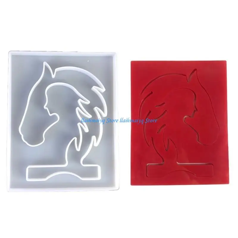 

573B Horse Head Decoration Mold Girl Figurine Silicone Mould for DIY Lover
