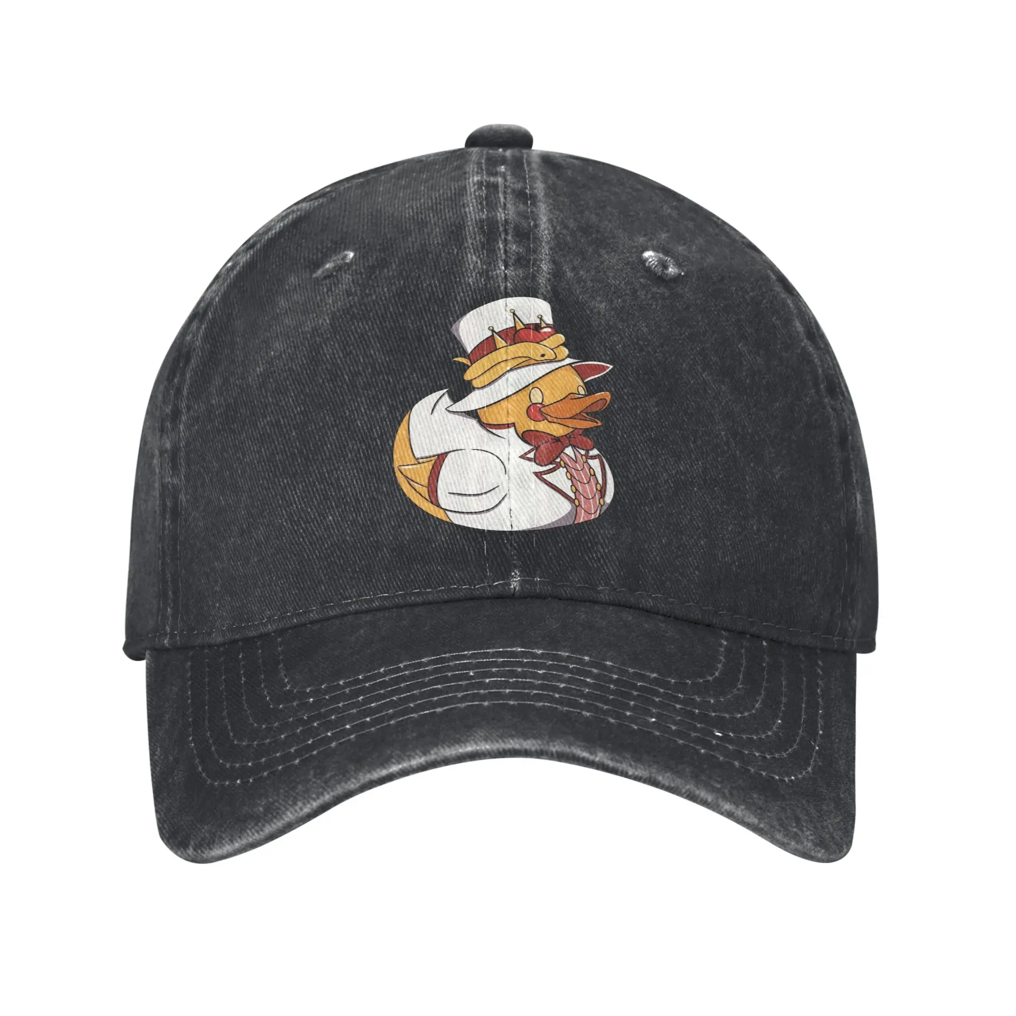 Lucifer Rubber Ducky Hazbined Hoteled Men Women Baseball Cap  Distressed Denim Hats Cap Retro Outdoor Workouts Fit Sun Cap