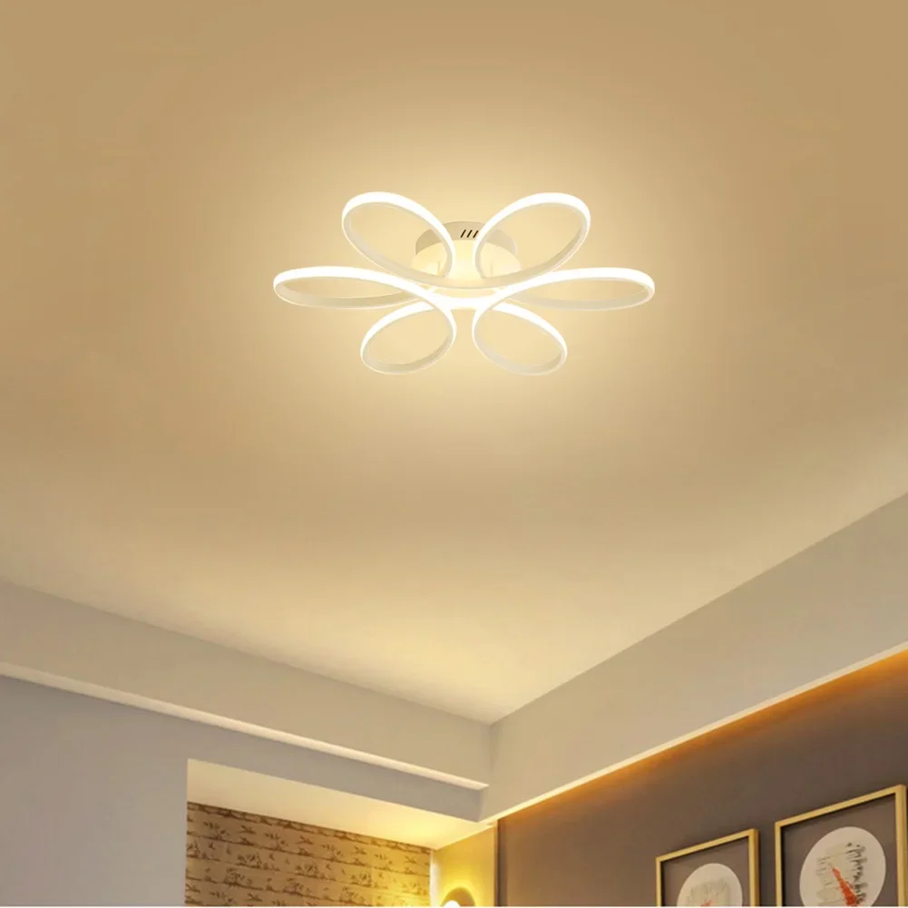 Plafonnier LED à fleurs modernes, éclairage domestique nordique, lampe à montage encastré pour chambre à coucher, salon, couloir, 12W