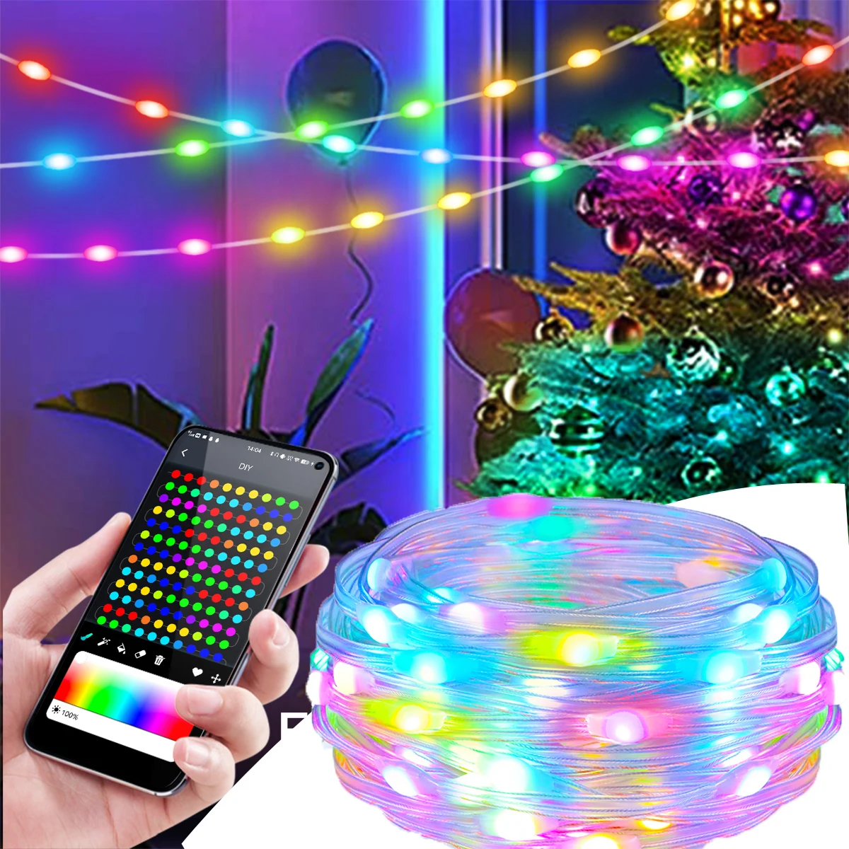 

2025 New Upgraded Super Beautiful Halloween Christmas Decoration RGB IC Holiday Lights for Indoor Outdoor Garden Birthday Party