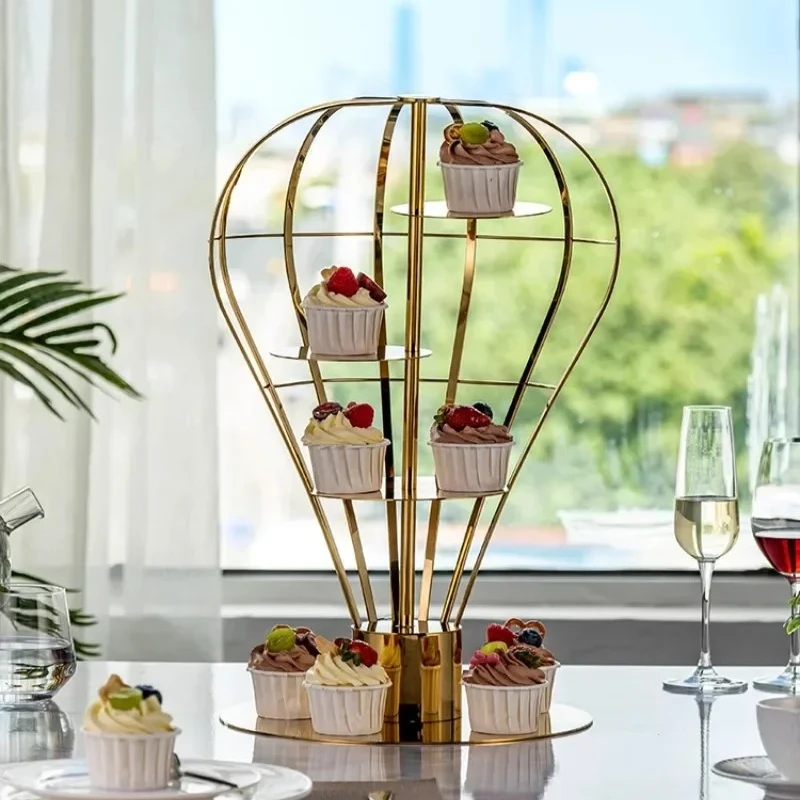 

Internet celebrity dessert table ornament golden dessert display stand