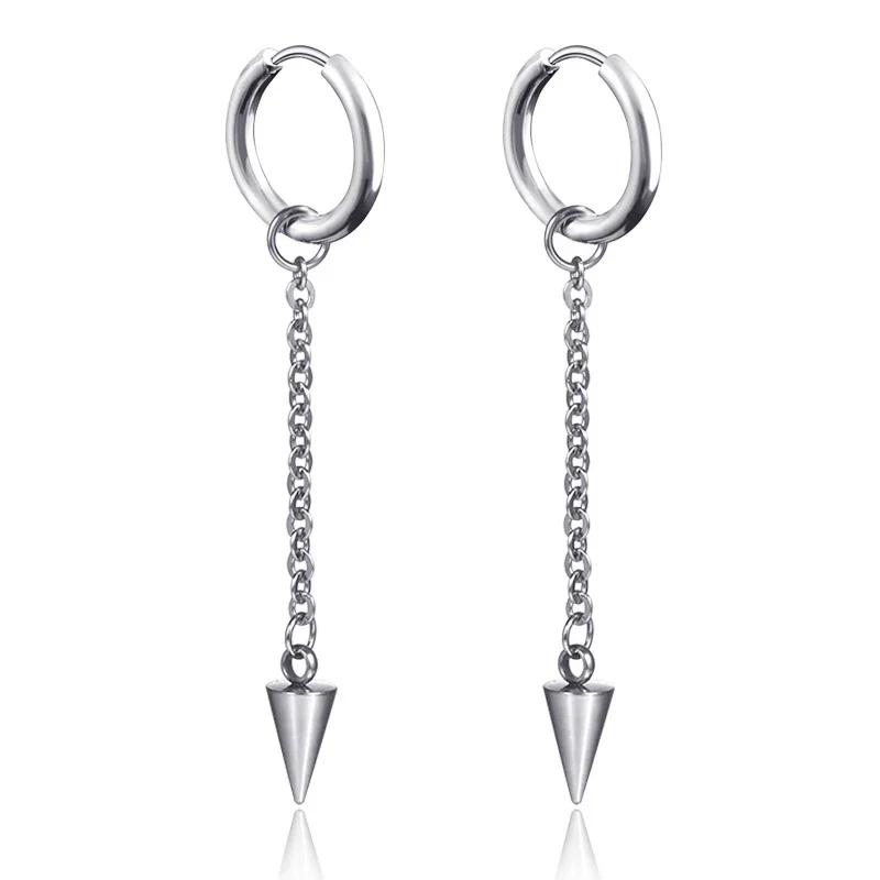 Quaste Kette Ohrringe Herren Trendsetter Ohrstecker Hip Hop Ohrclips Schmuck Zubehör Kreative Persönlichkeit Edelstahl Ohrringe – Detail 4