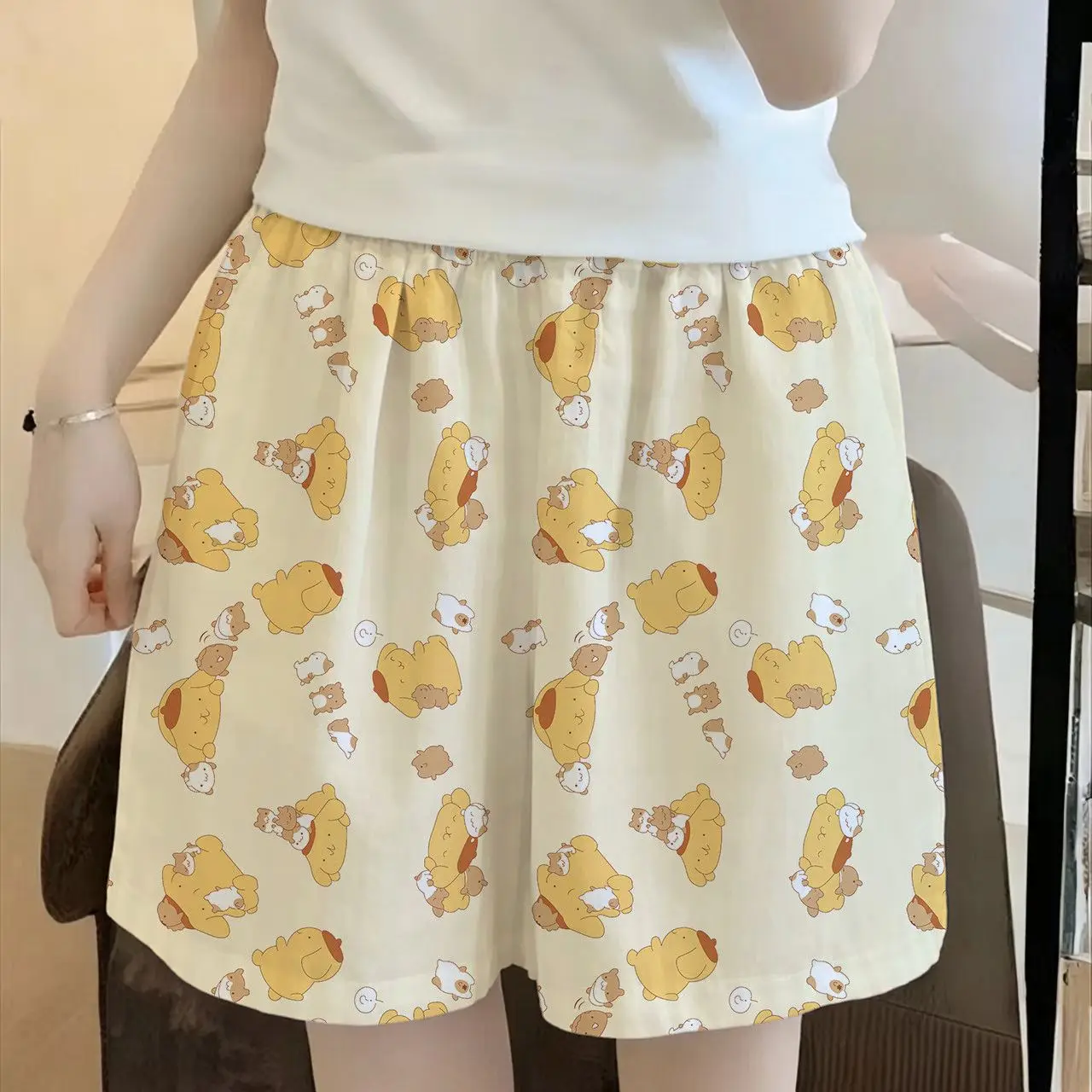 

Пижамные шорты Sanrio Hello Kitty, женские домашние брюки, летние повседневные свободные модные домашние штаны, новинки