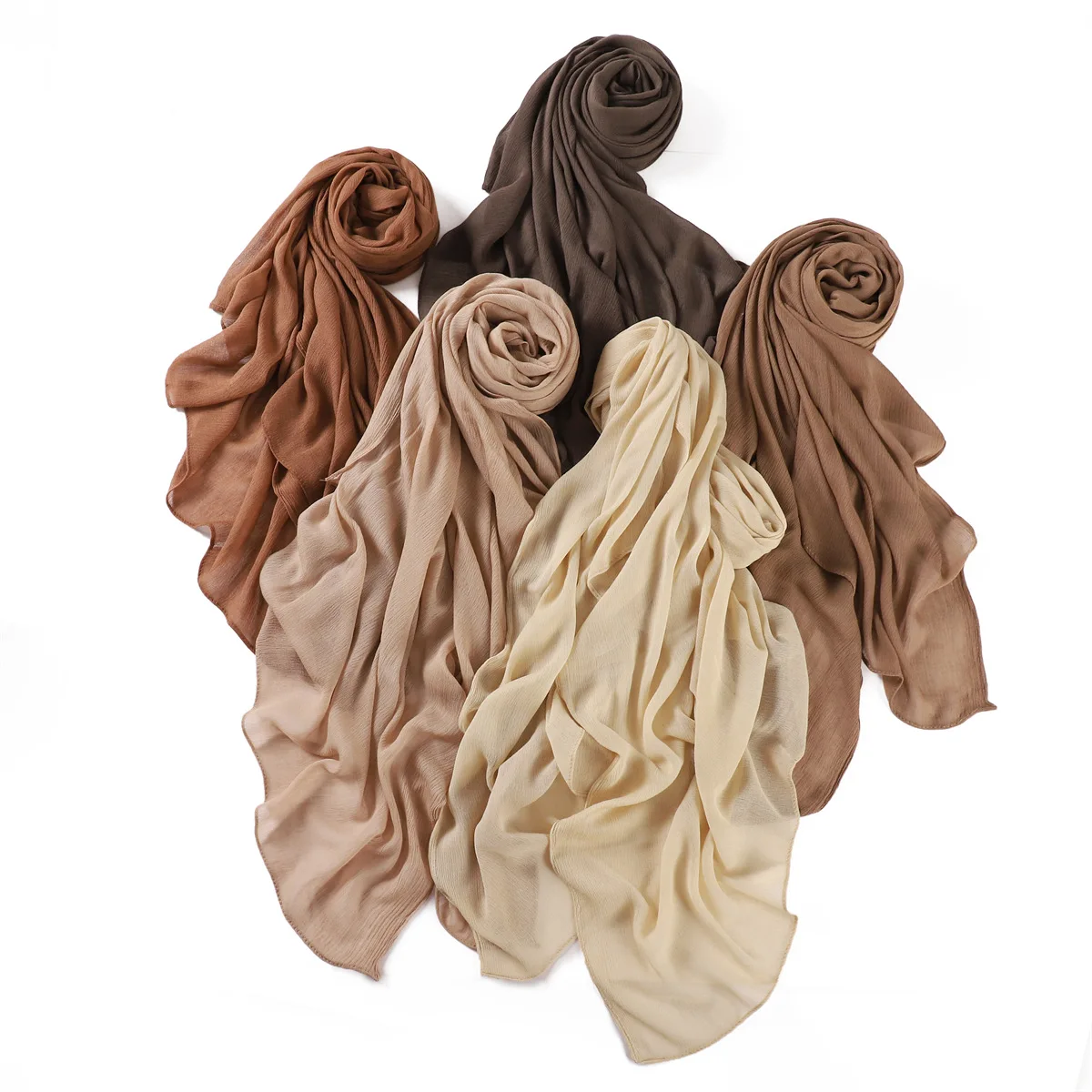 Frauen große Größe einfache feste Baumwolle Rayon Falte Hijab Schal Dame hochwertige Wickel und Schals Musulman Stirnband islamischen Turban – Detail 6
