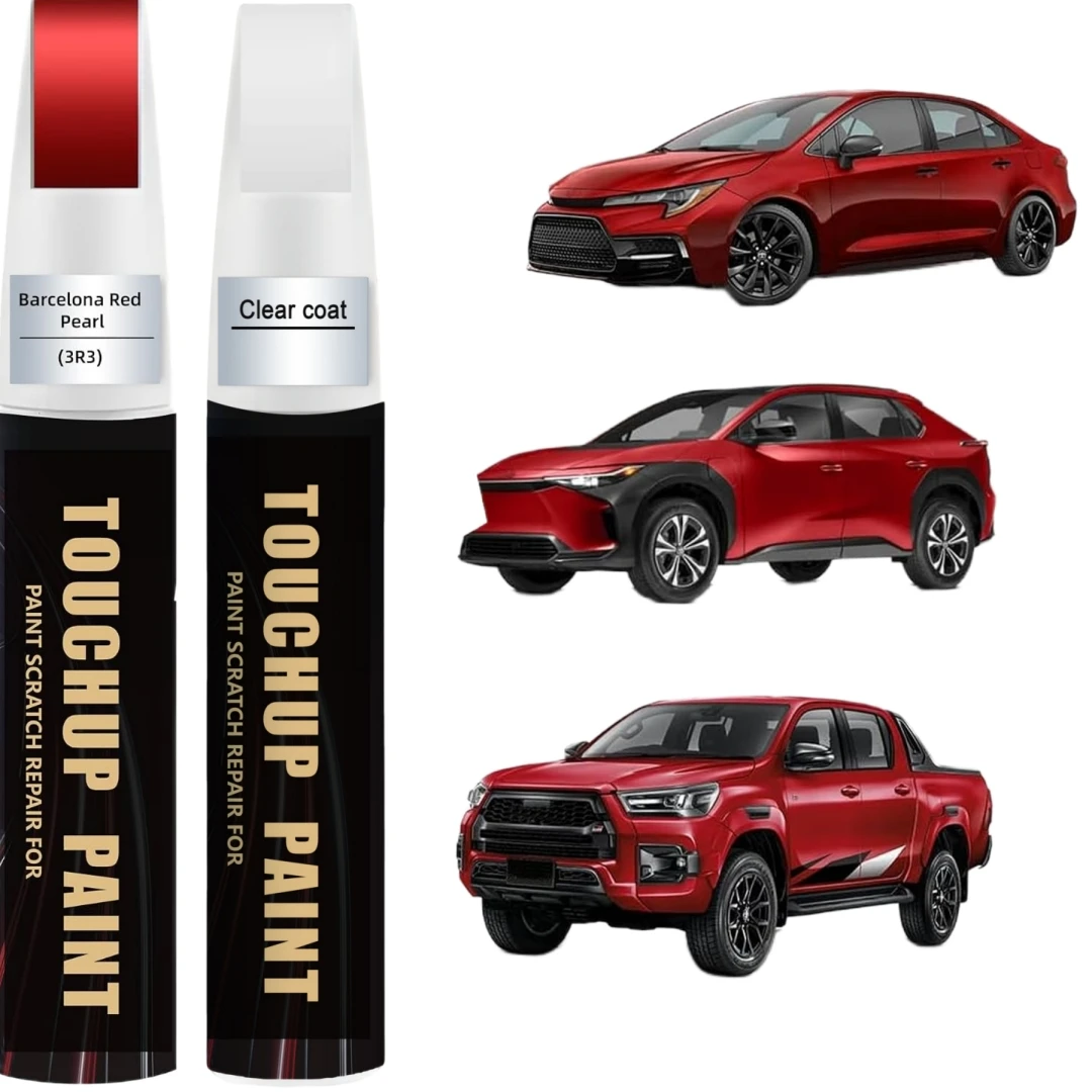 Barcelona Red Pearl 3R3 for Toyota Touch Up Paint Kit[2K Clear Coat Included],Exact Color Match Touch Up Paint
