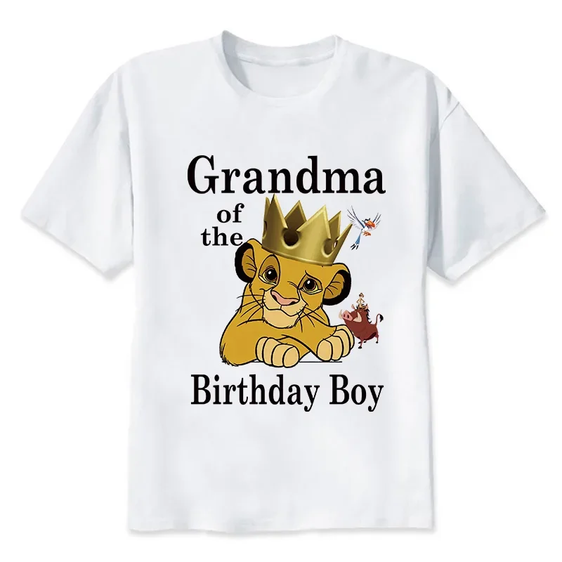 Disney Matching Family Outfits For Birthday Boy Lion King Simba Theme Family Look Tshirt Kids Clothes Father Mother Daughter Son