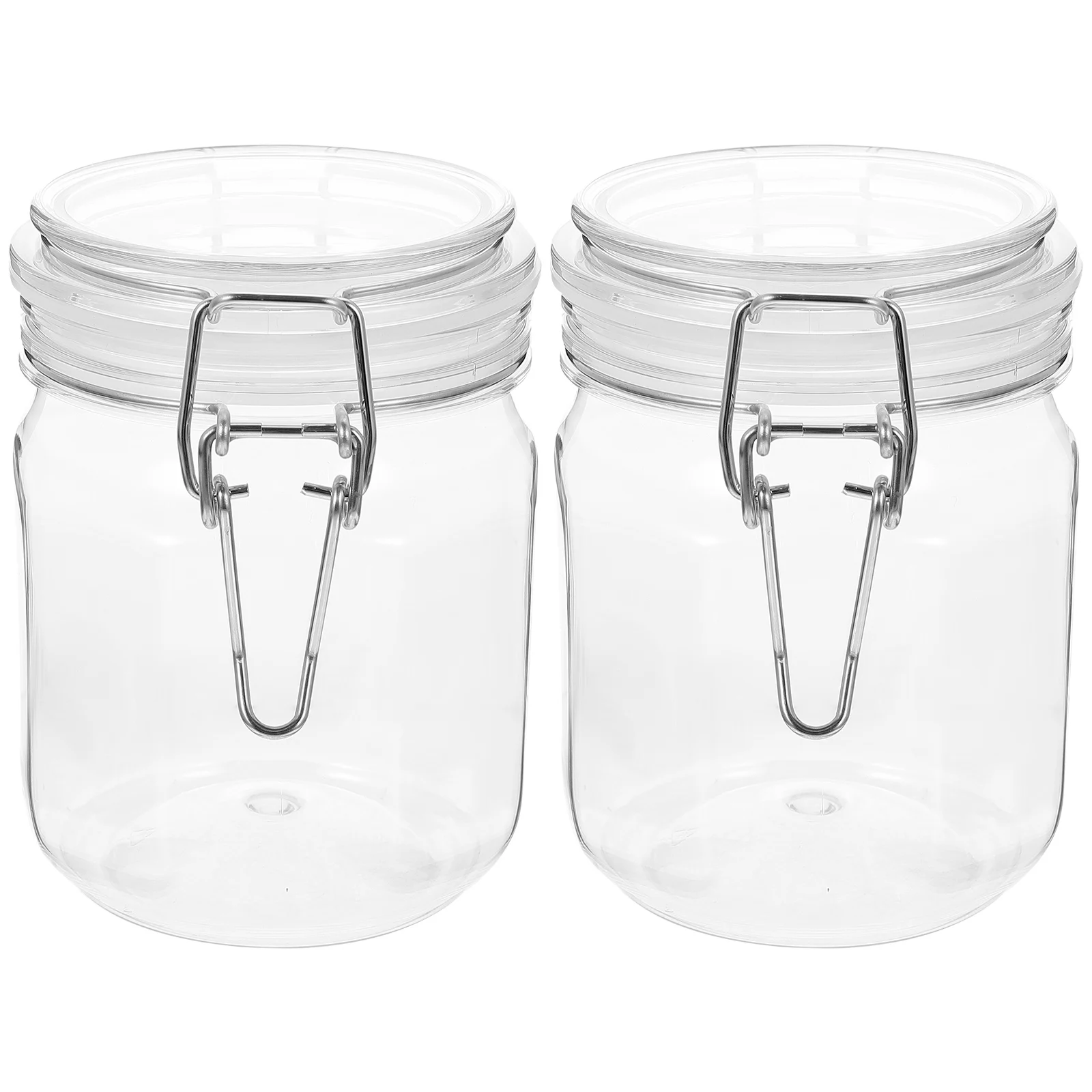 

2pcs PET Container Bottle Wide Mouth Small Jars Reusable Airtight Sealed Lid Transparent Storage Plastic