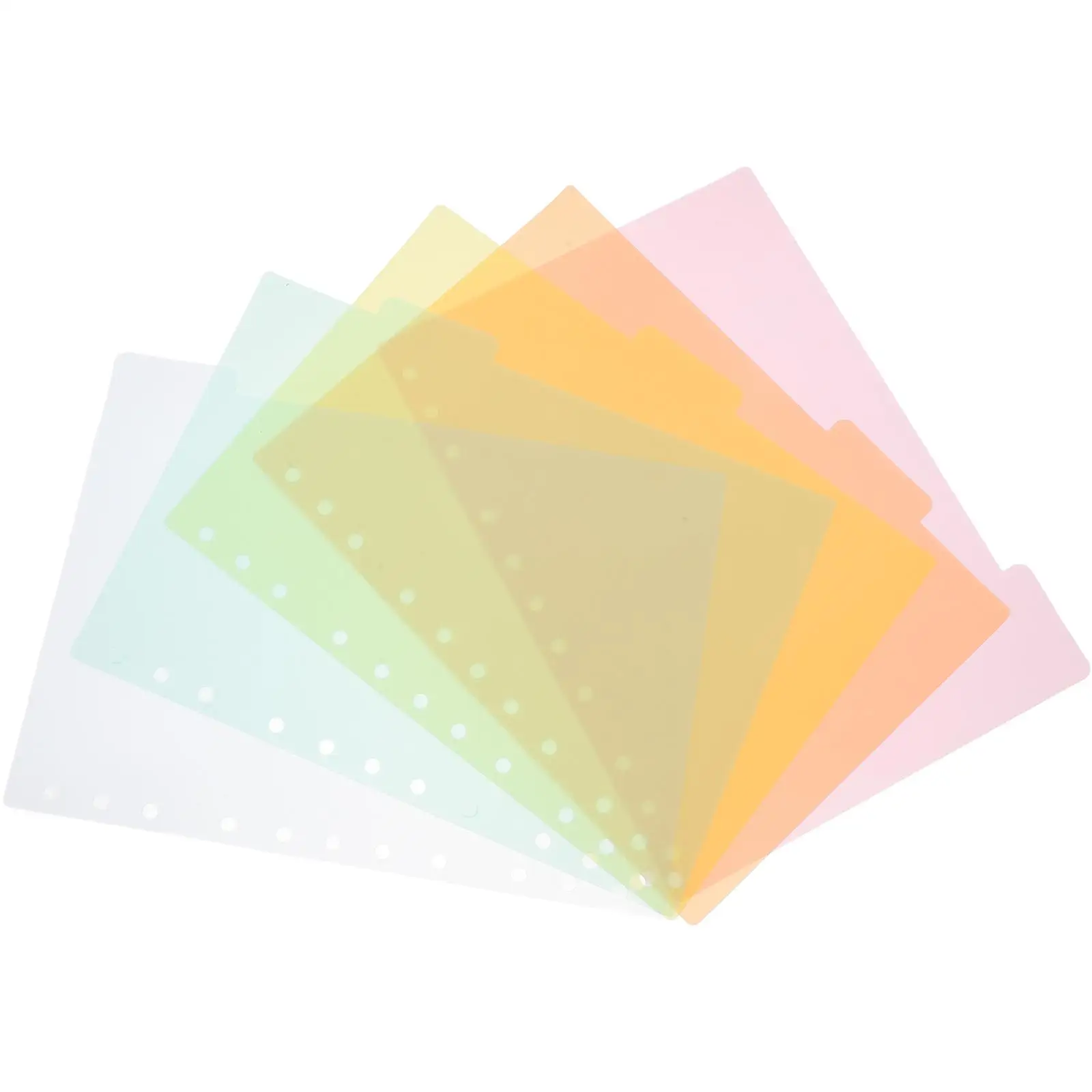 5 Pcs Plastic Dividers Index Paper Binder Tabs Colored Page Markers Notepad Loose Leaf Classified Labels Notebooks