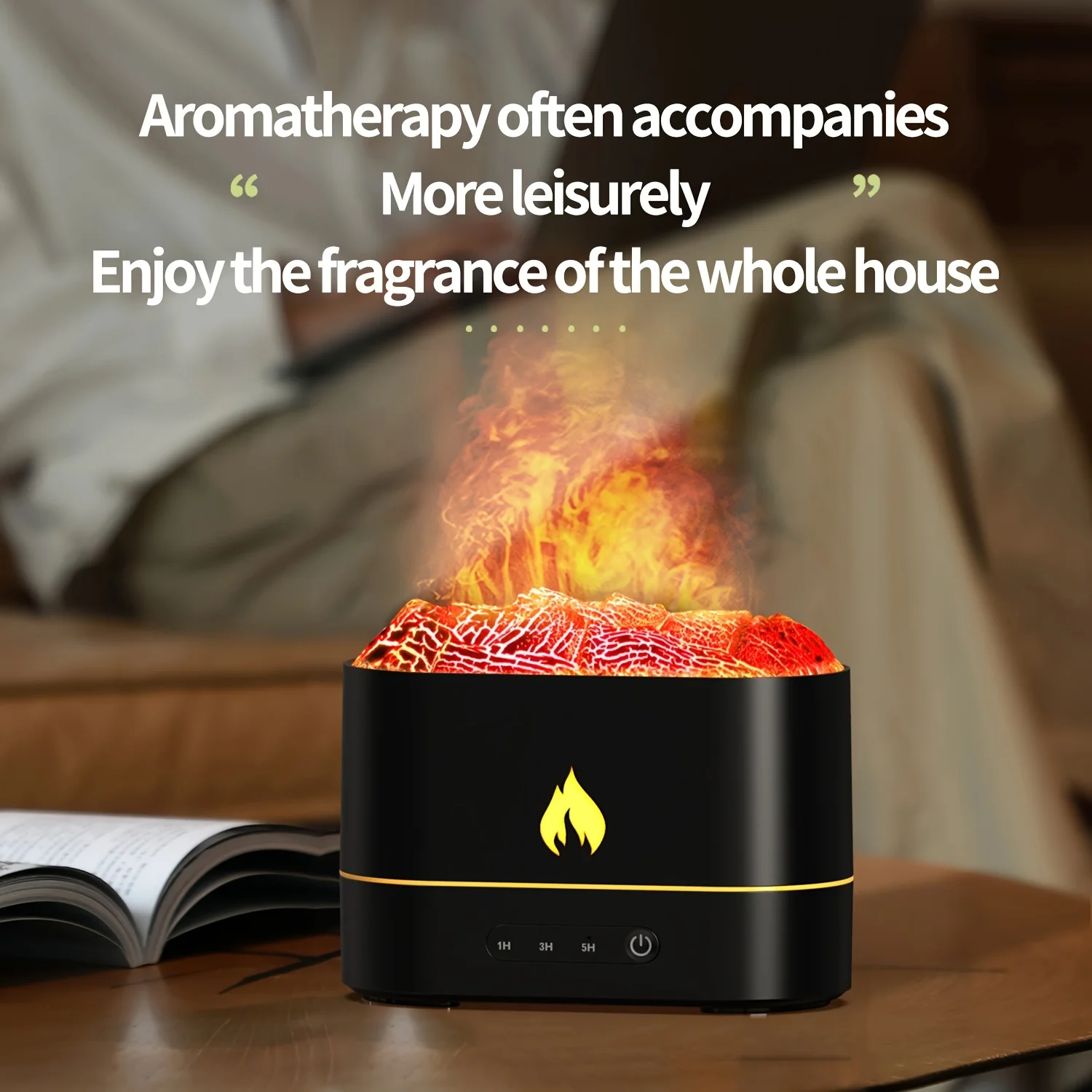 250ml Burning Lava Aromatherapy Humidifier - Color Flame Lamp, USB Powered, Vaporizer, Air Purifier, Mood Enhancer for Bedroom,