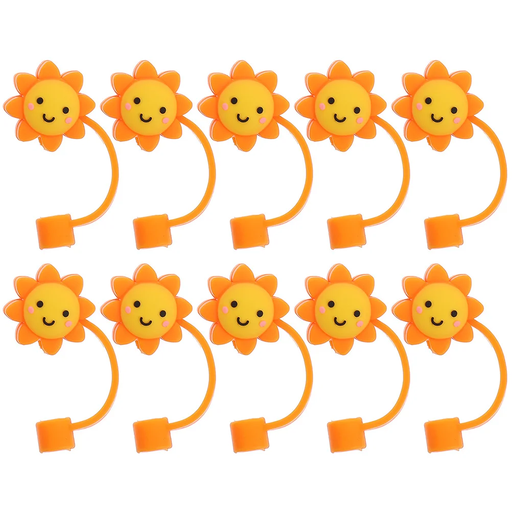 

10pcs Straw Covers Reusable Silicone Tips Cute Animal Girl Dust Plug Cap For Tumblers Outdoor Parties Graduations Decorations
