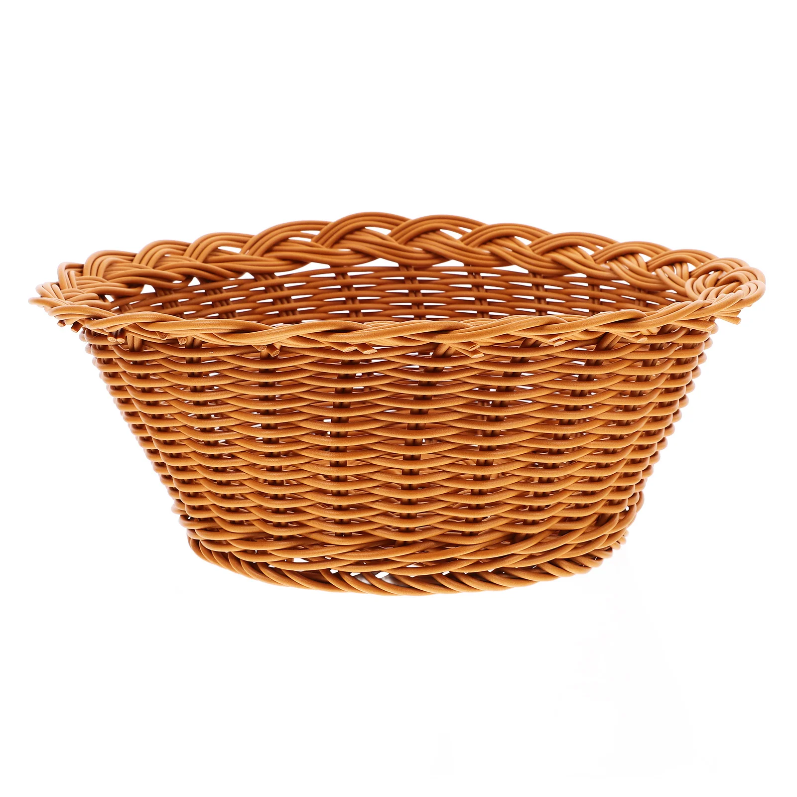 

Woven Fruit Basket Sturdy Storage Tray Rustic Bread Serving Basket Multipurpose Kitchen Tray for Fruits Snacks Home Decoration