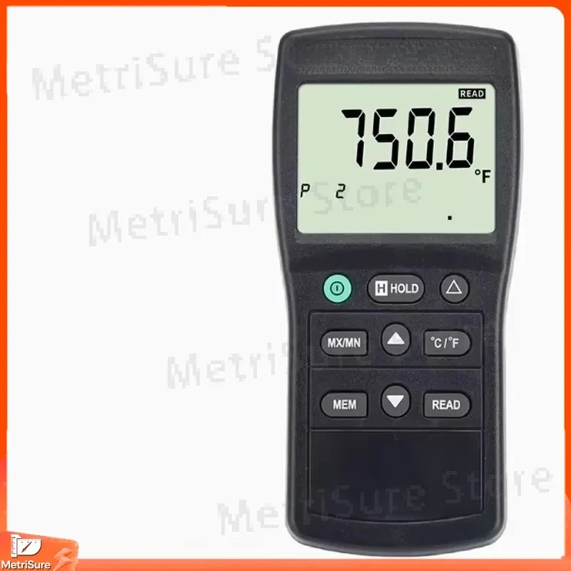 Digital K Type Thermocouple Thermometer with Contact Probe Manual Memory Data Hold Backlit LCD for HVAC