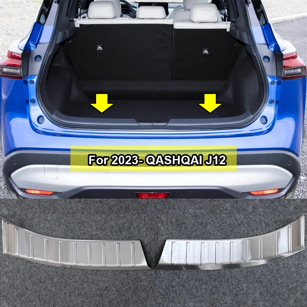 

Metal Anti-scratch Rear Bumper Applique Cargo Area Load Protector Cover For 2022-2025 Nissan Qashqai J12 Accessory
