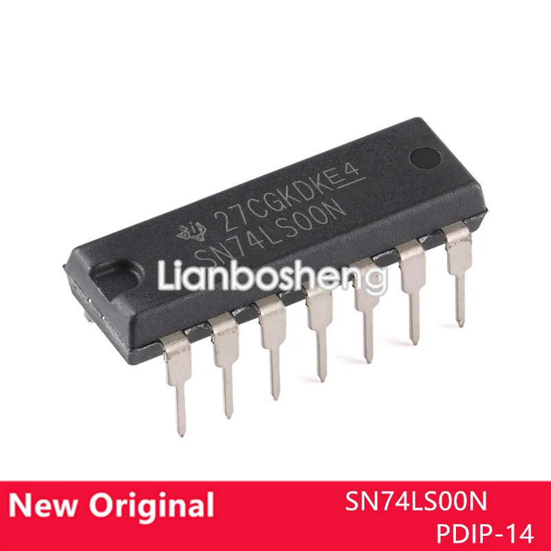 10PCS New original  SN74LS00N PDIP-14  Four 2-input positive and non-gate chips