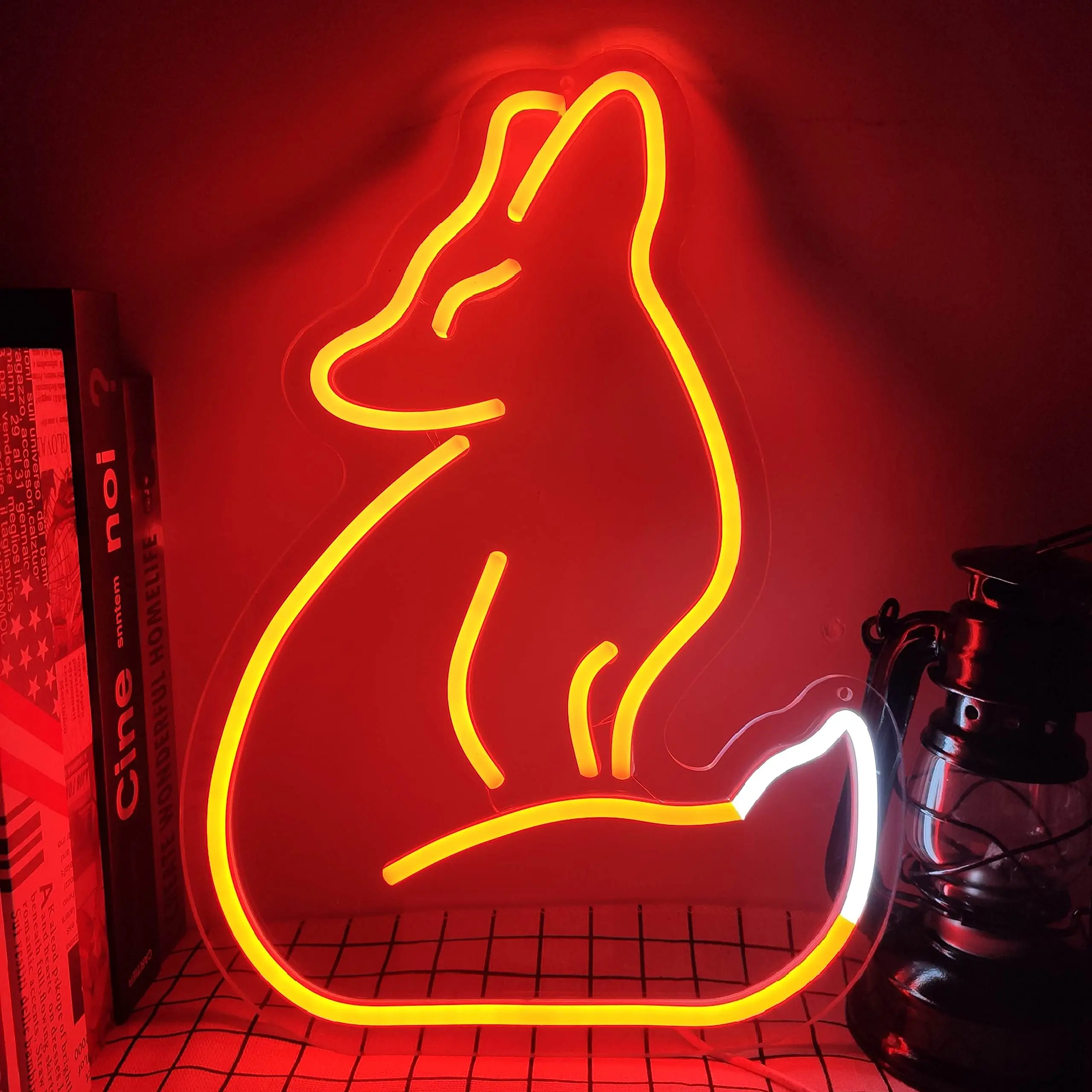 Fox Pattern Led Neon Signs Light USB for Party Bar Club Restaurant Wall Hanging Neon Lights Wedding Christmas Decor