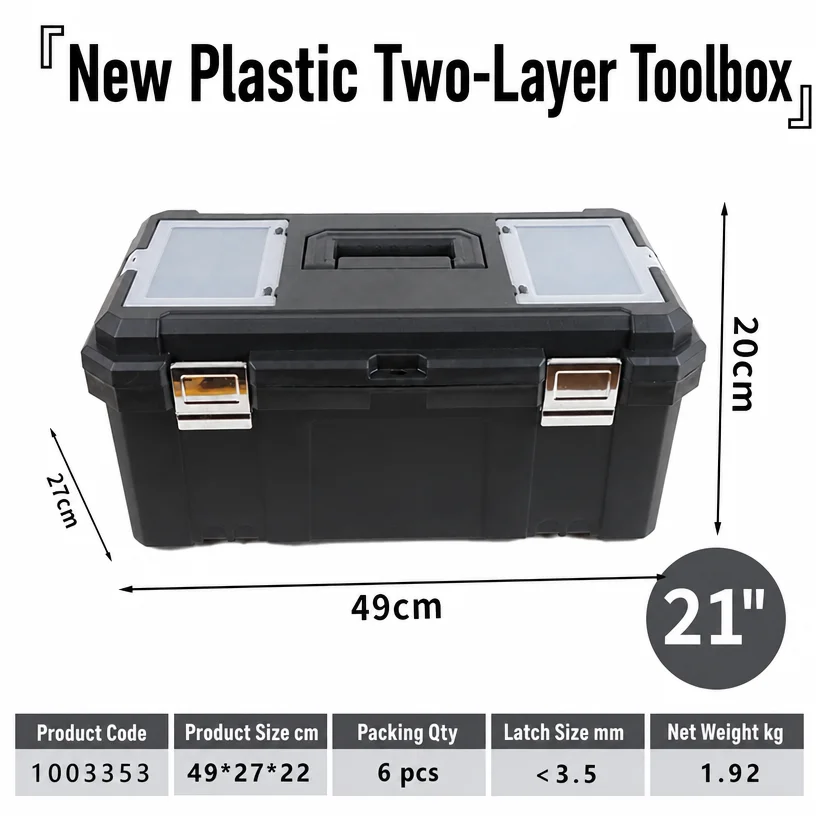 Portable Tool Box 3 Layer Large Capacity Multifunctional Hardware Tool Storage with Handle Plastic Stainless Steel