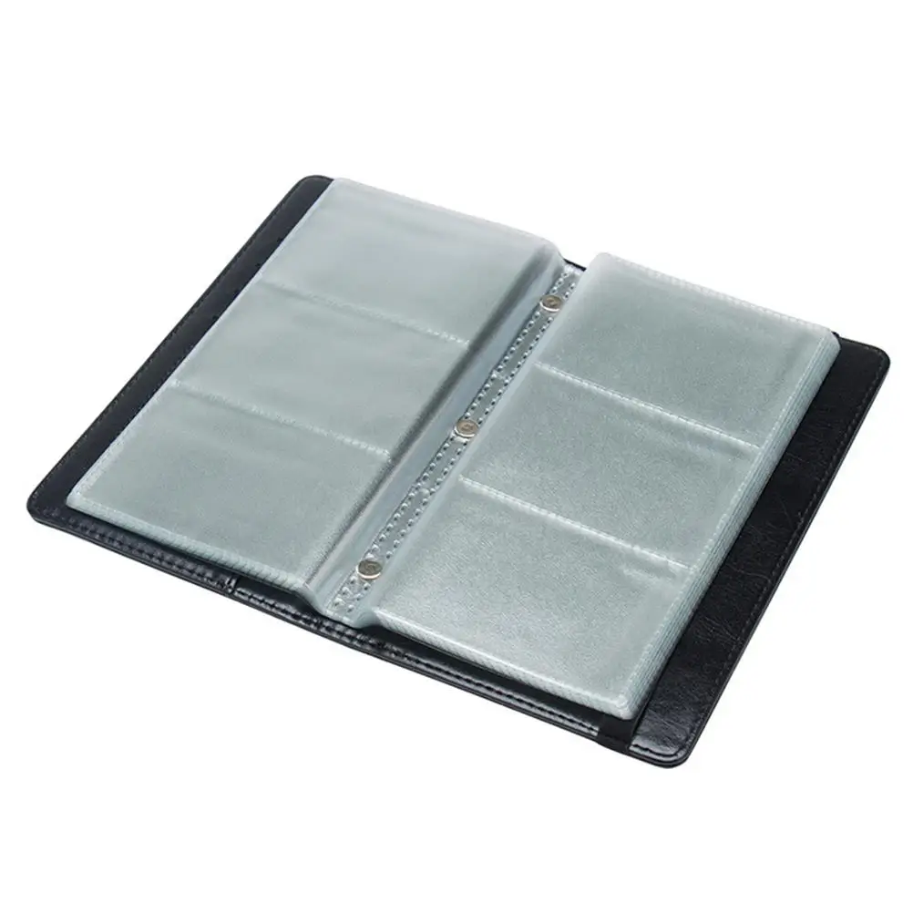 

Книга для карточек большой емкости, черный портативный чехол из искусственной кожи для держателя имени из искусственной кожи, чехол для хранения карт, безопасный для хранения карт