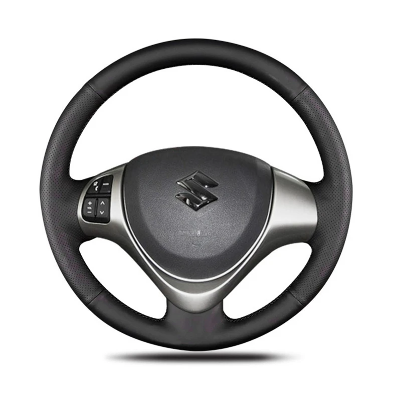 Car Products DIY Black Wearable Faux Leather Car Accessories Steering Wheel Cover For Suzuki Jimny 2015 2016 2017 2018