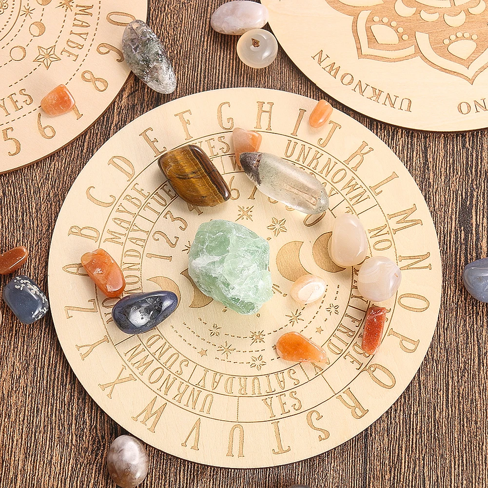 Wooden Pendulum Board Dowsing Divination Plate Magic Spirit Talking Board Sacred Metaphysical Altar Meditation Wicca Ritual