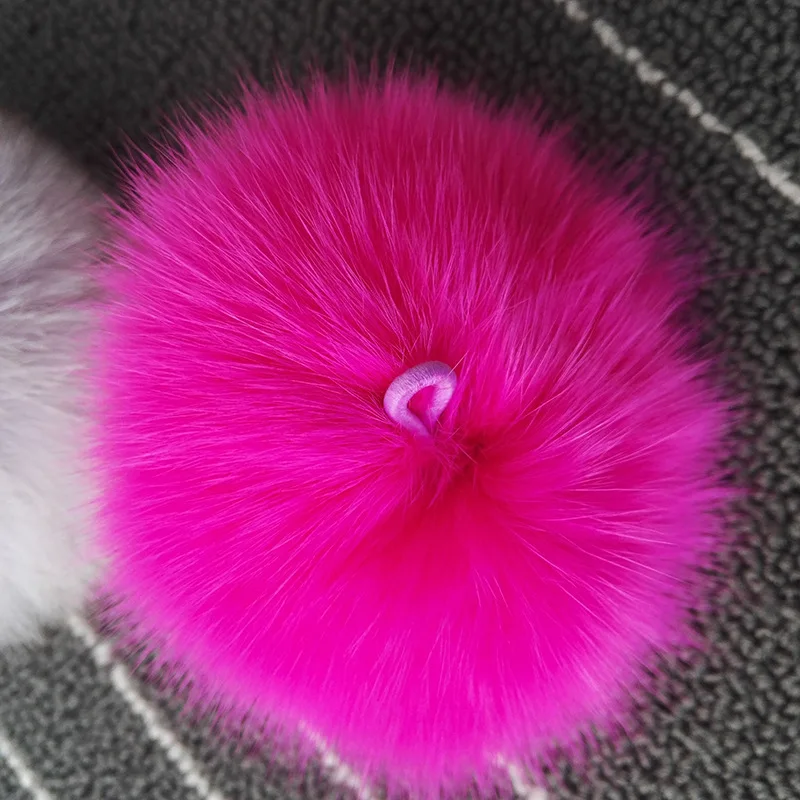 8cm DIY Real Fox Fur Poms Handmade Bag Keychain Pom Children Hat Scarf Shoe Fur Pompom Pompon Fur Balls DIY Jewelry Crafts