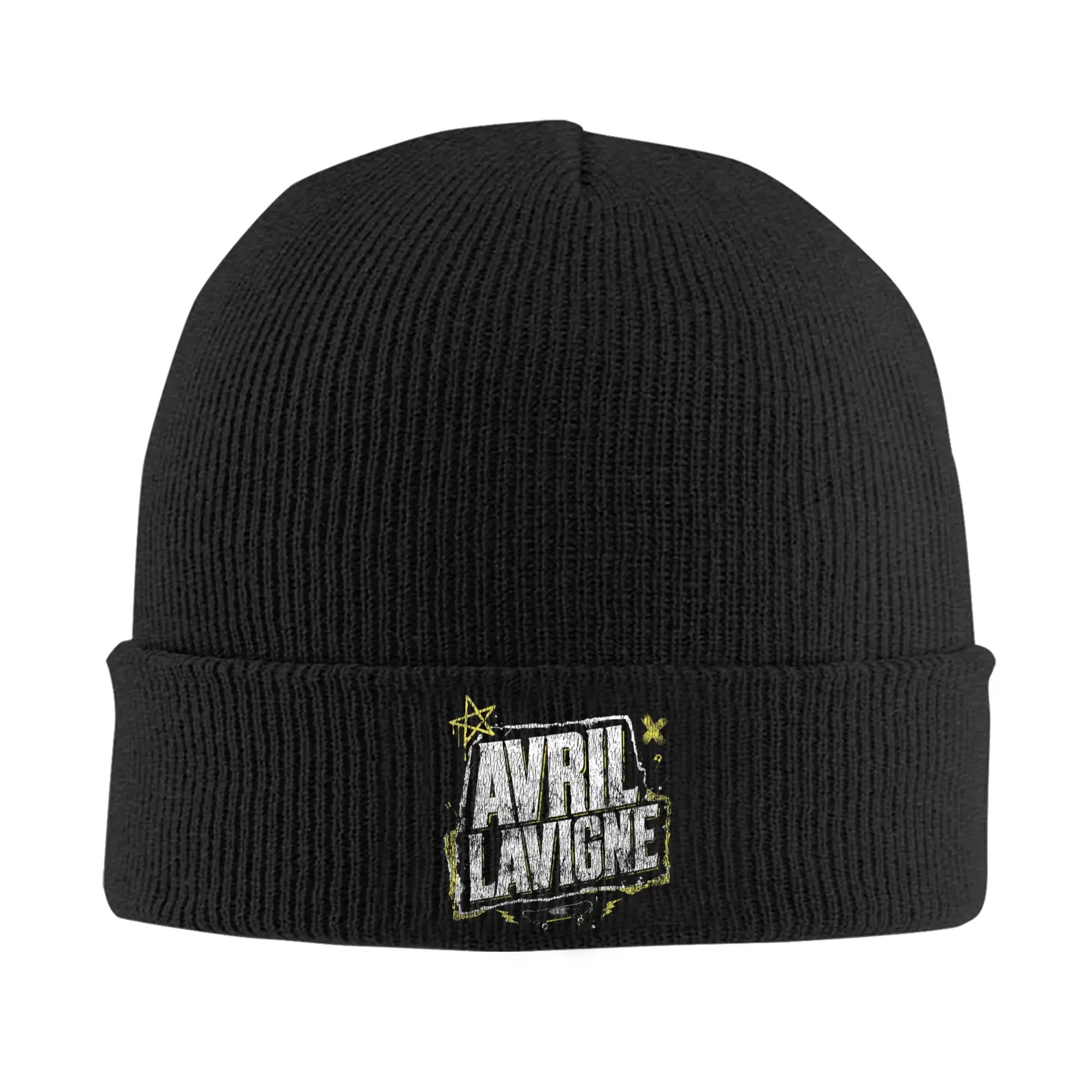 Avril Lavigne Skater Grunge Drip Original  Rib Knit Cuffed Beanie For Women Men  Warm Winter Knitted Skull Cap