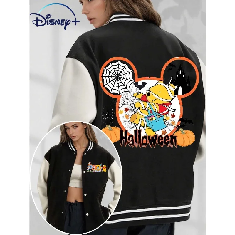 

Женская бейсбольная майка Disney с принтом на Хэллоуин, куртка в стиле Y2k, осенне-зимняя новая повседневная и модная уличная одежда унисекс