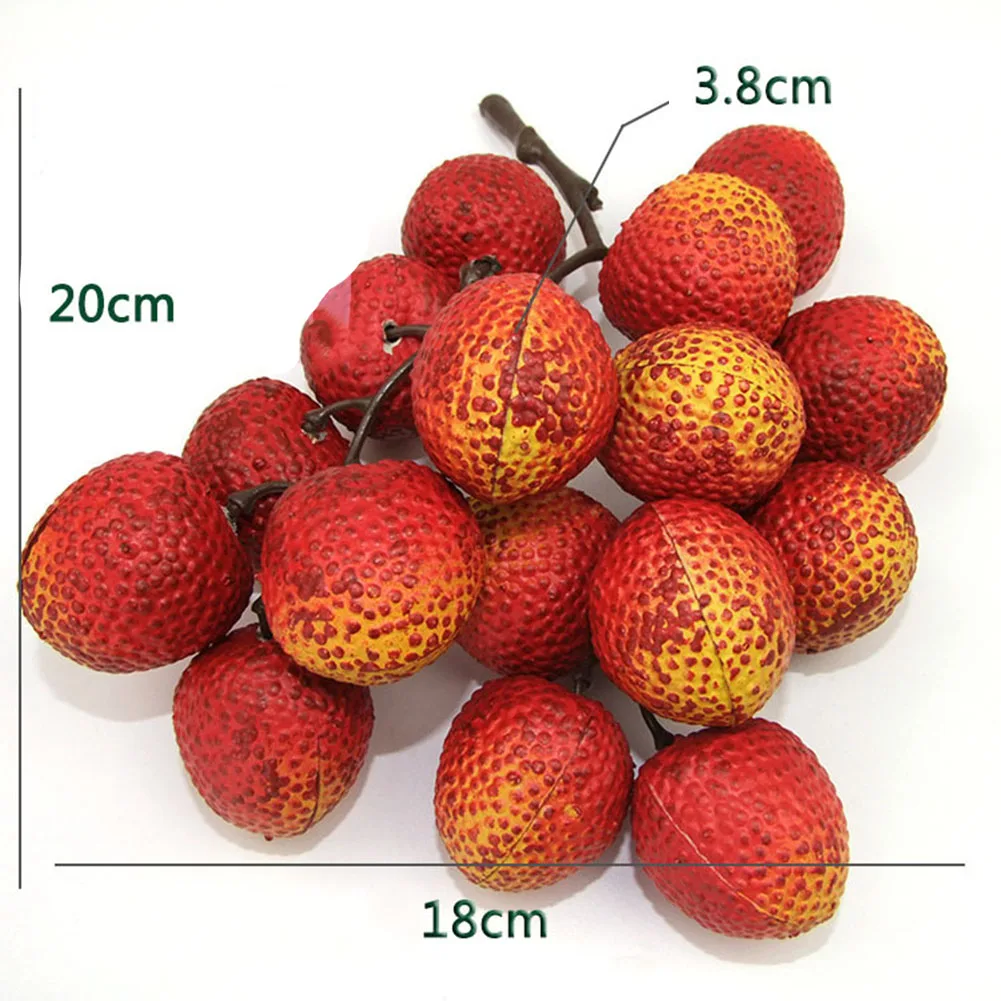 Fake Fruit Longan Artificial  Lychee Blueberry Cherries 15/12/18/12cm Home Decor Simulated Fruit Skewers Fake Fruit Props