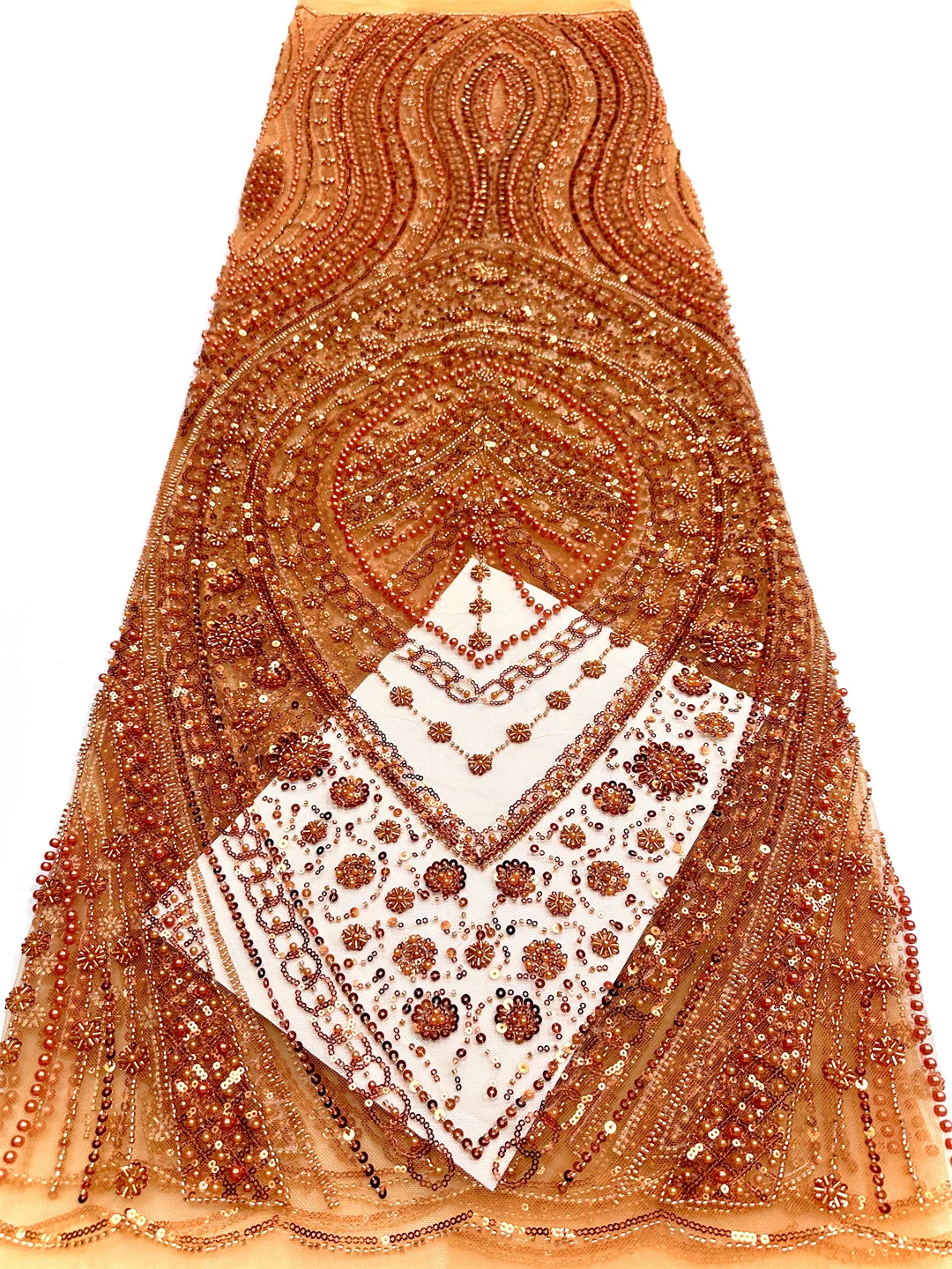 قماش دانتيل فرنسي أفريقي مع خرز يدوي الصنع 2025 ترتر عالي الجودة مطرز قماش دانتيل شبكي تول أفريقي فستان نيجيري #4