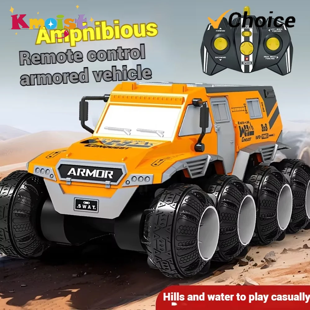 8WD 수륙양용 RC 자동차 장난감 2.4G 원격 제어 트럭 자동차 오프로드 등반 방수 장갑차 어린이날 선물 장난감