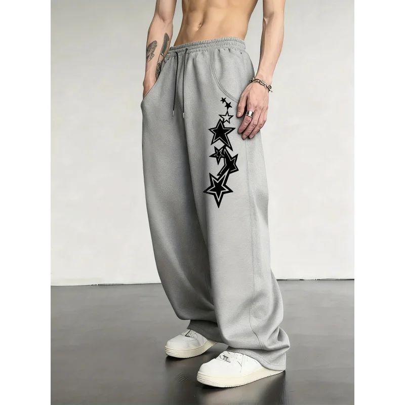 Men'S Versatile Solid Color Drawstring Loose Casual Sports Pants，Spring And Autumn Men'S Outdoor Home Casual Trousers