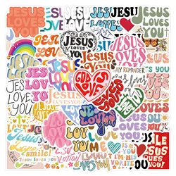 10/55/110PCS Jesus Loves You Christian Stickers Bible Religion Decals For Laptop Phone Luggage Waterproof Vinyl Decals Kids Toy