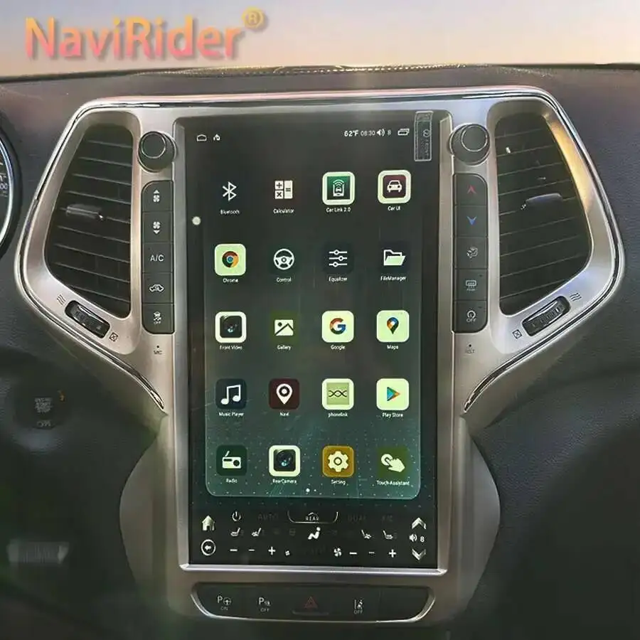 

13.6'' Android-радио с сенсорным экраном 2 Din для Jeep Cherokee 2014-2020, GPS-навигация, CarPlay, мультимедийный видеоплеер, Android Auto